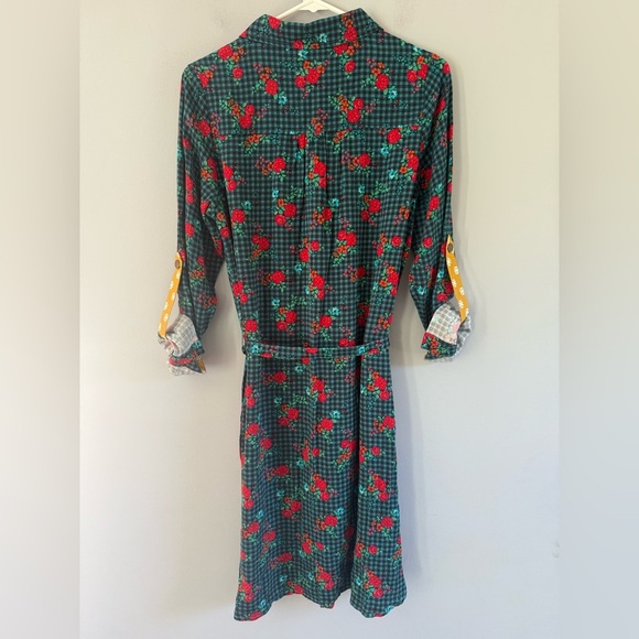 Matilda Jane Follow Your Dreams Fa La La Shirt Dress Sz S plaid floral - Picture 14 of 16